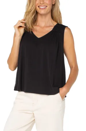 Shirred Shoulder Knit Top