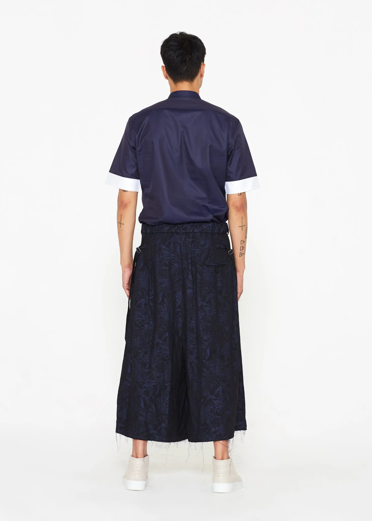 Short Sleeve Blue Cotton Tunic