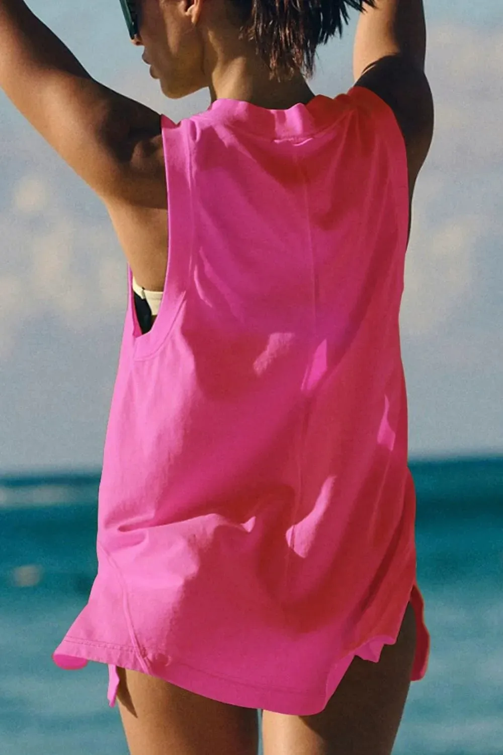 Side Slit V-Neck Tank