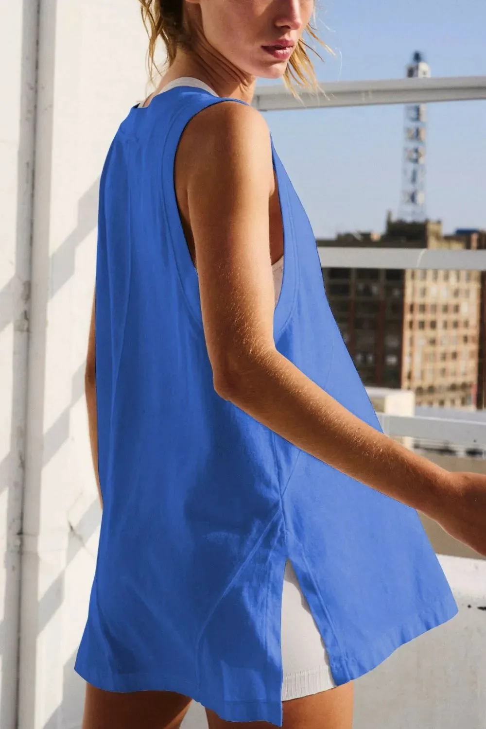 Side Slit V-Neck Tank