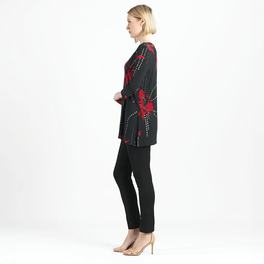 Side Vent Kerchief Hem Tunic - Polka Poppy - Final Sale!