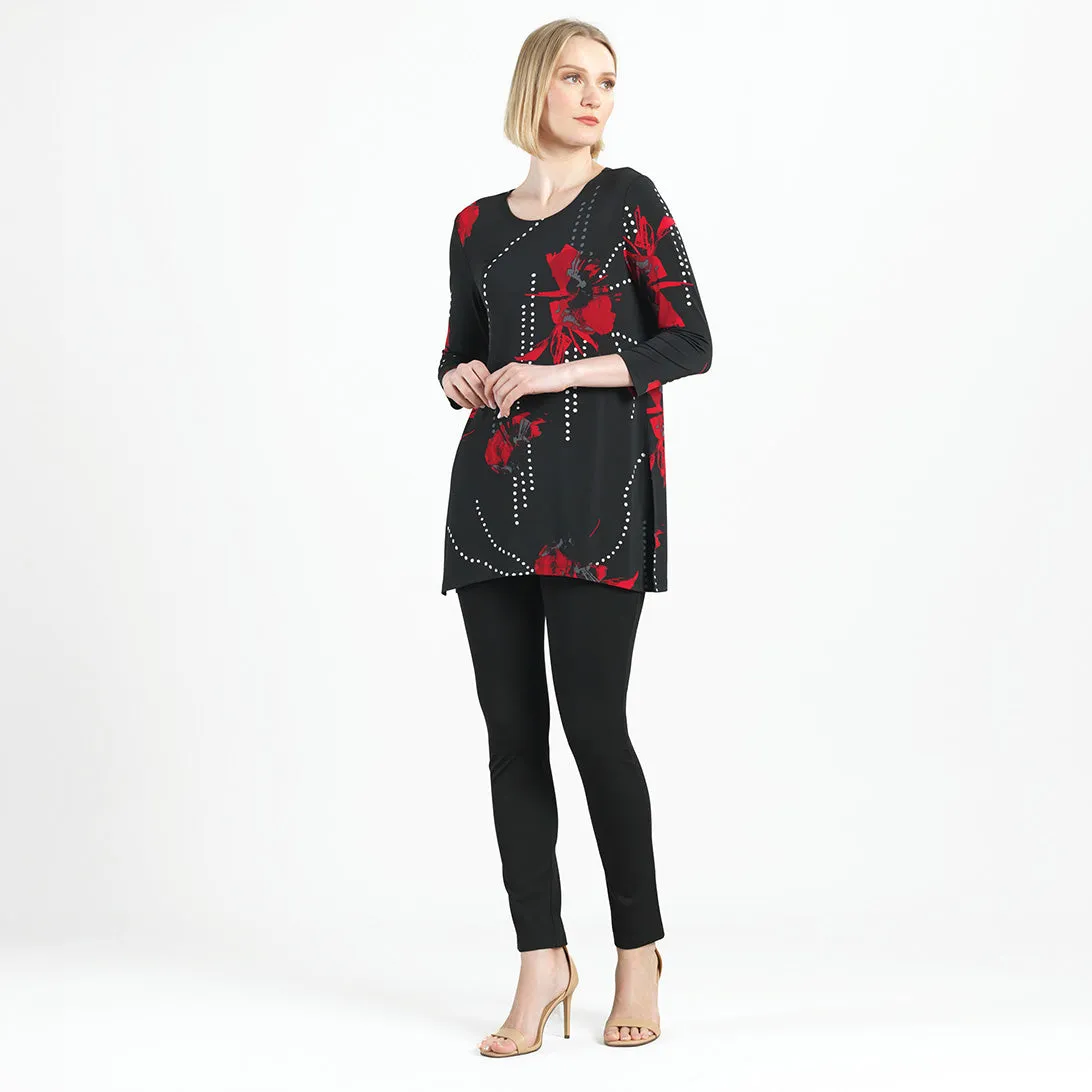 Side Vent Kerchief Hem Tunic - Polka Poppy - Final Sale!