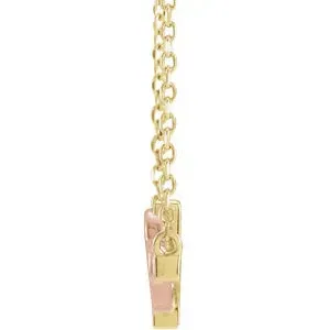 Sideways Cross & Heart 18" Necklace R42409