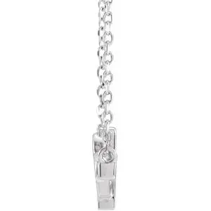 Sideways Cross & Heart 18" Necklace R42409