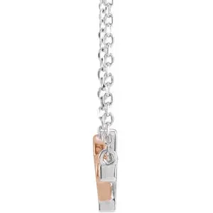 Sideways Cross & Heart 18" Necklace R42409