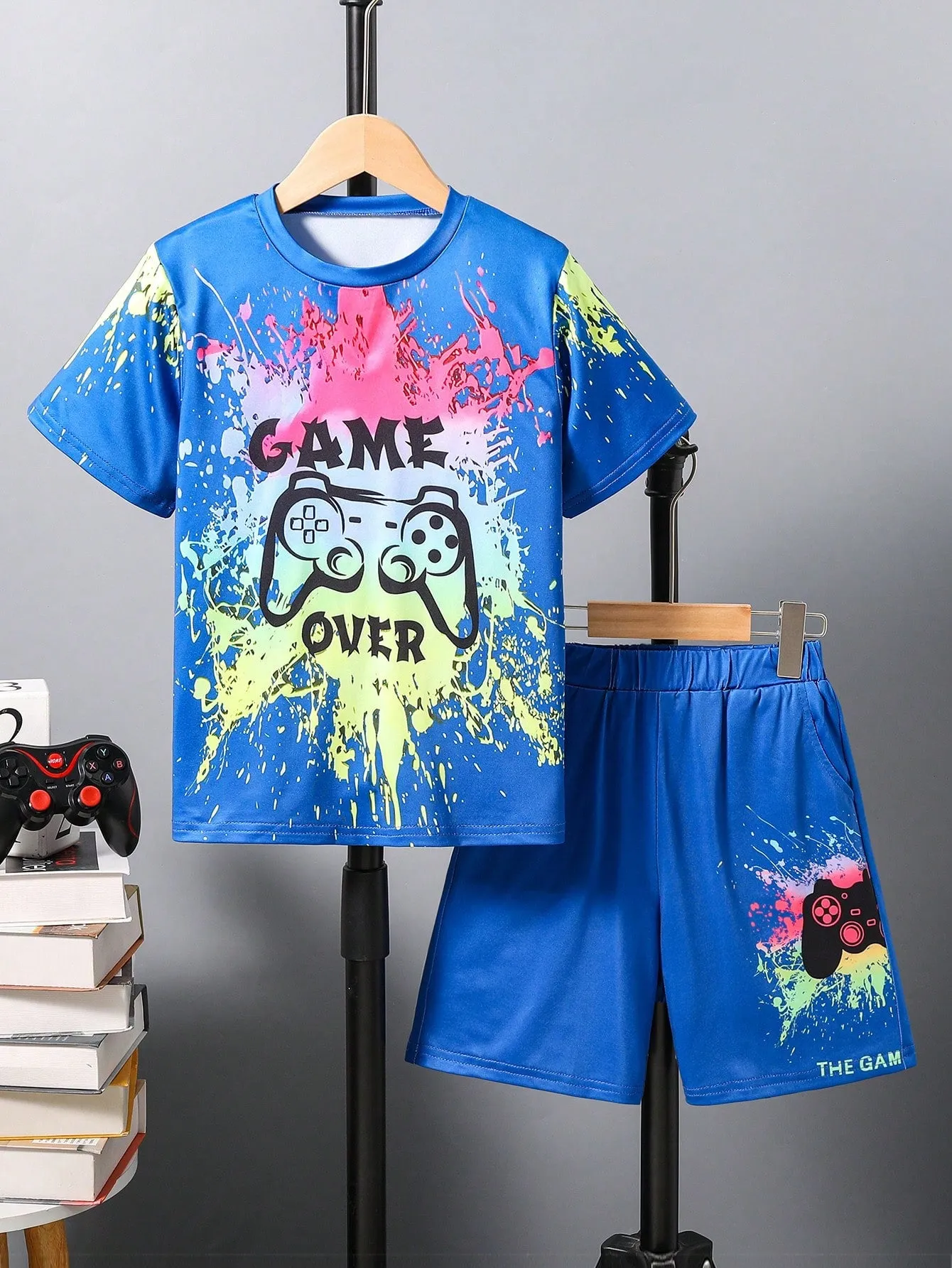 Silky tank top|  Boy Casual Graffiti Silky Gaming Print Short Top