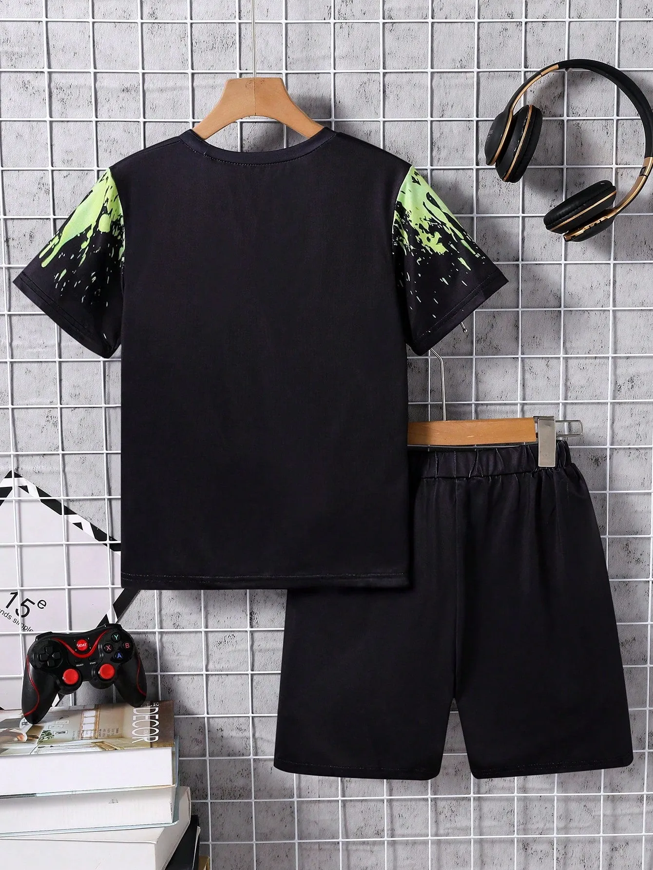 Silky tank top|  Boy Casual Graffiti Silky Gaming Print Short Top