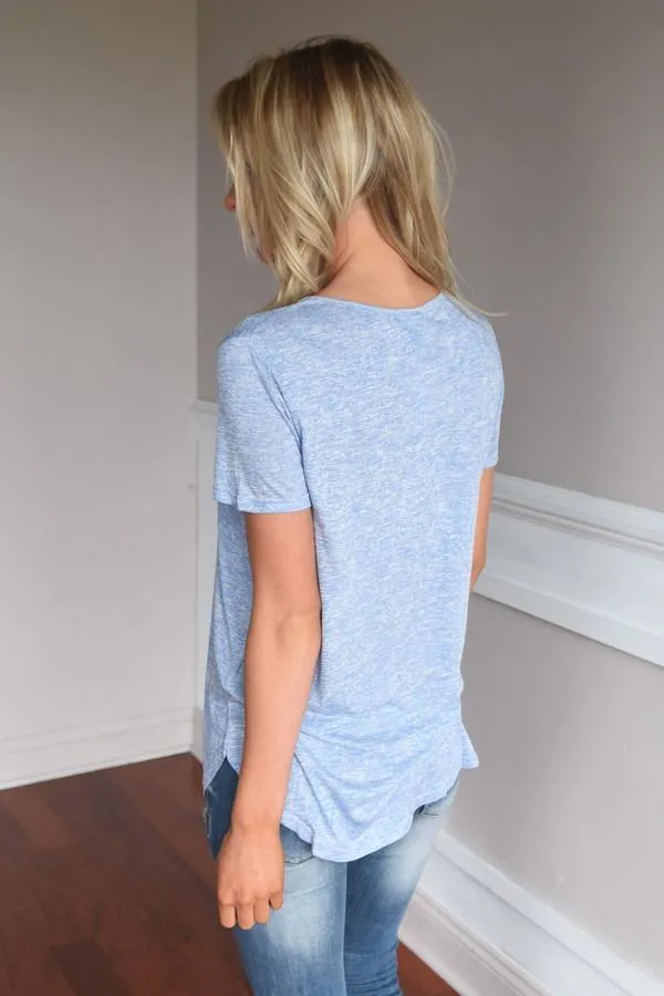 Simplicity V-Neck Top ~ Blue
