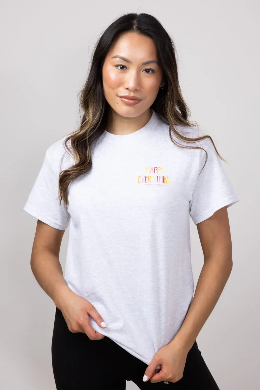 Simply Southern Happy Everything T-Shirt for Women in Ash Gray | SS-HAPPY-ASHGRY