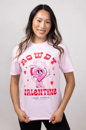 Simply Southern Howdy Valentine T-Shirt for Women in Light Pink | SS-HOWDY-LTPINK
