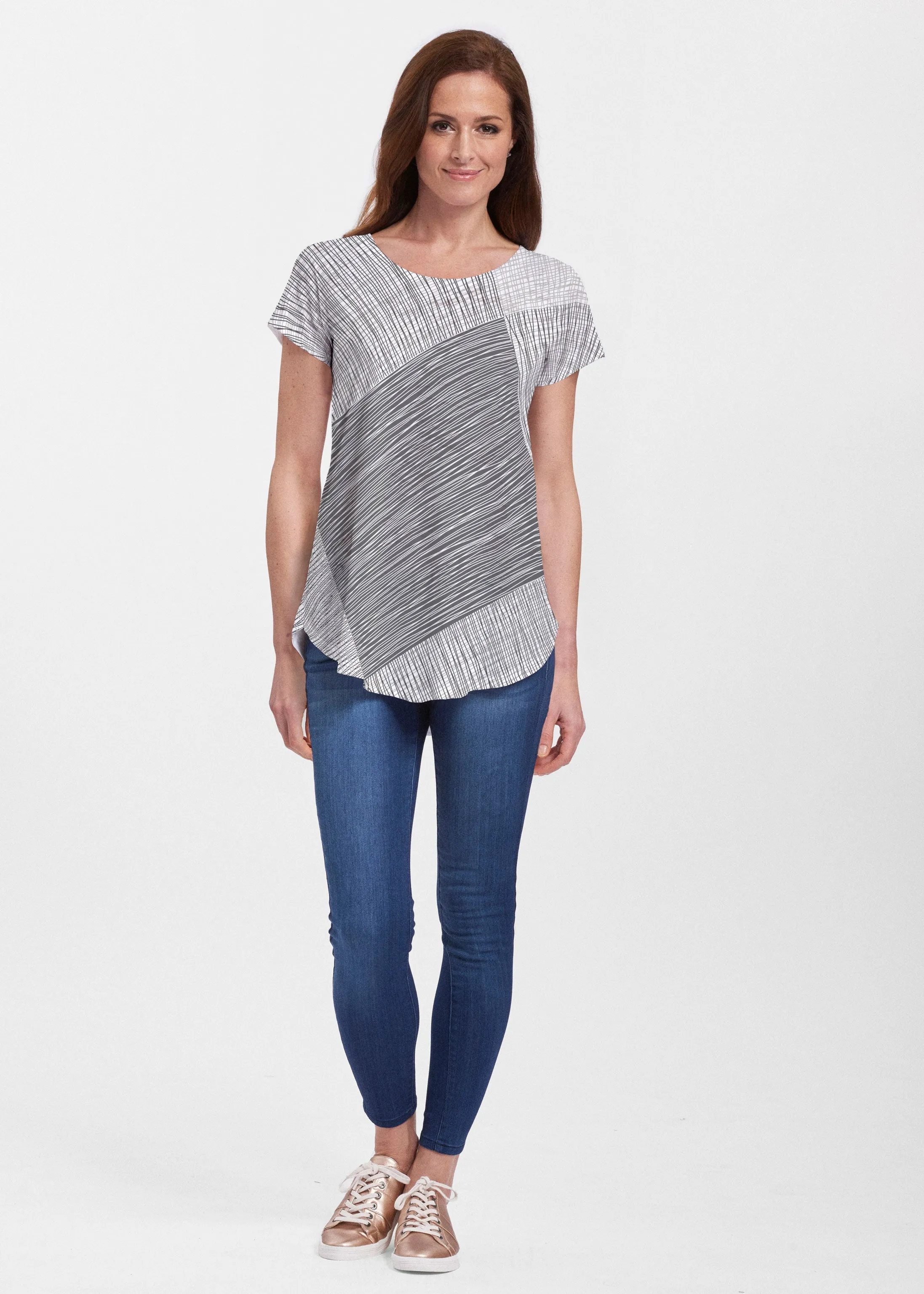 Sketch (14205) ~ Signature Short Sleeve Scoop Neck Flowy Tunic