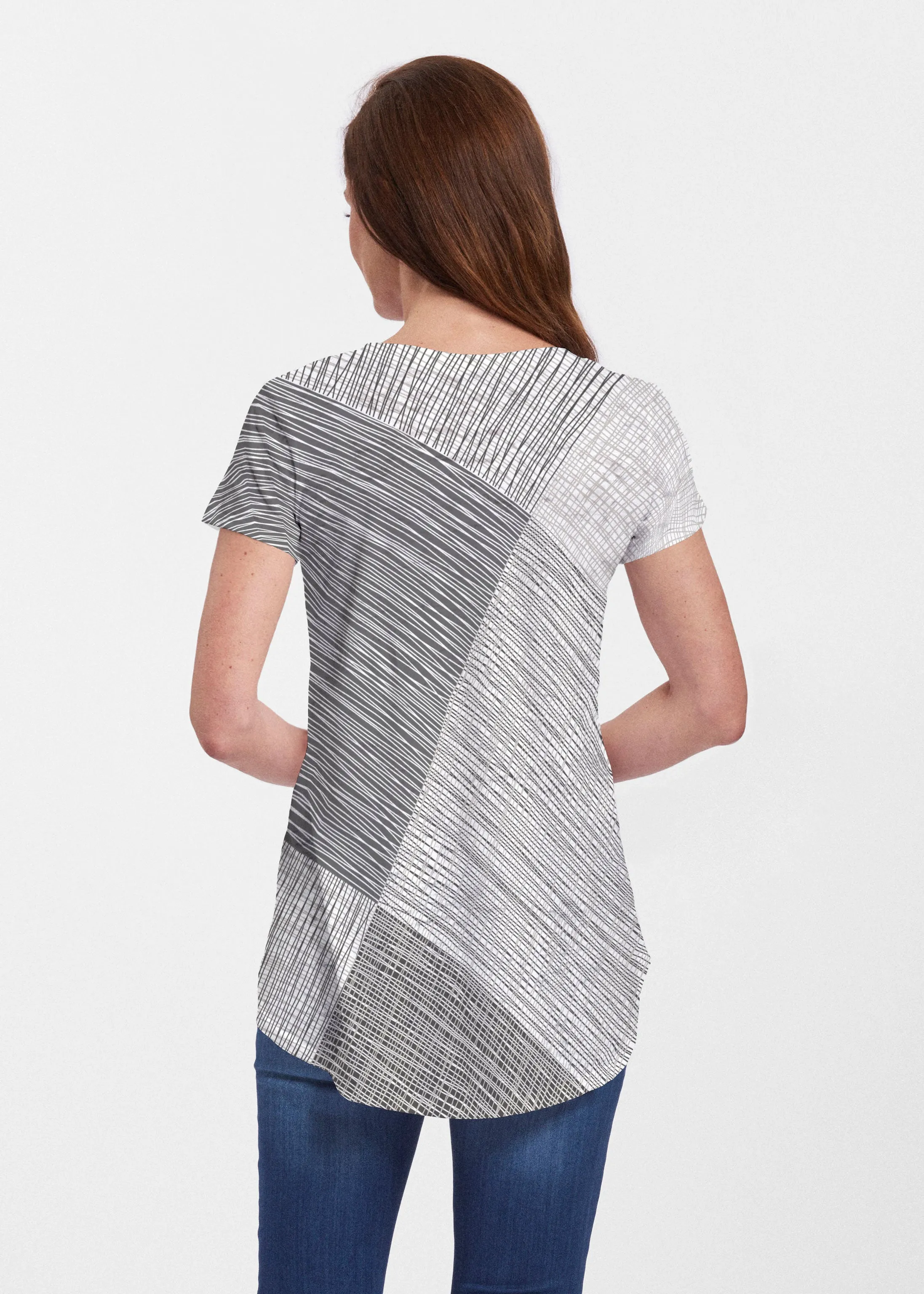 Sketch (14205) ~ Signature Short Sleeve Scoop Neck Flowy Tunic
