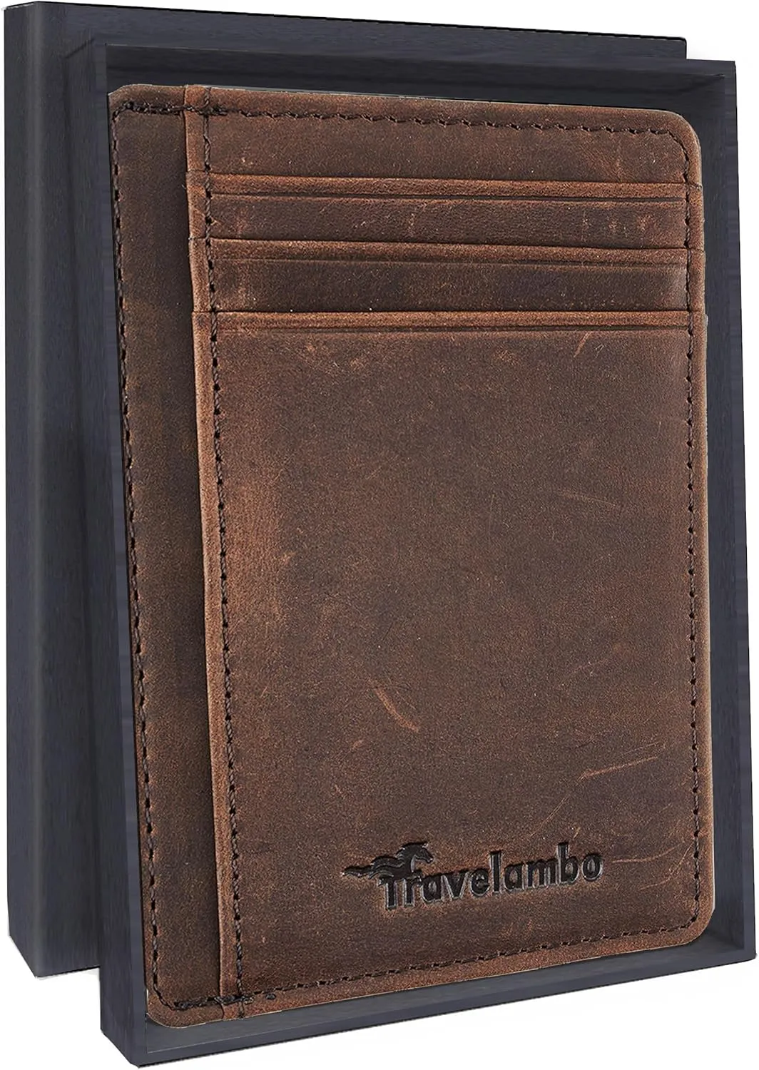 Slim Minimalist Front Pocket Walle, RFID Blocking Leather Card Holder