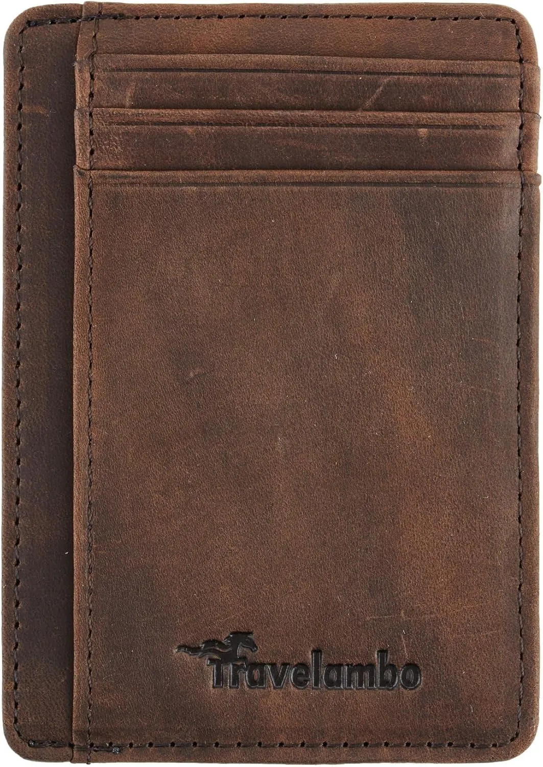Slim Minimalist Front Pocket Walle, RFID Blocking Leather Card Holder