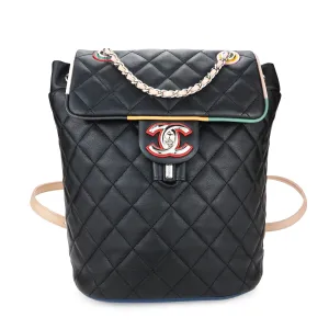 Small Cuba Urban Spirit Backpack in Black Lambskin