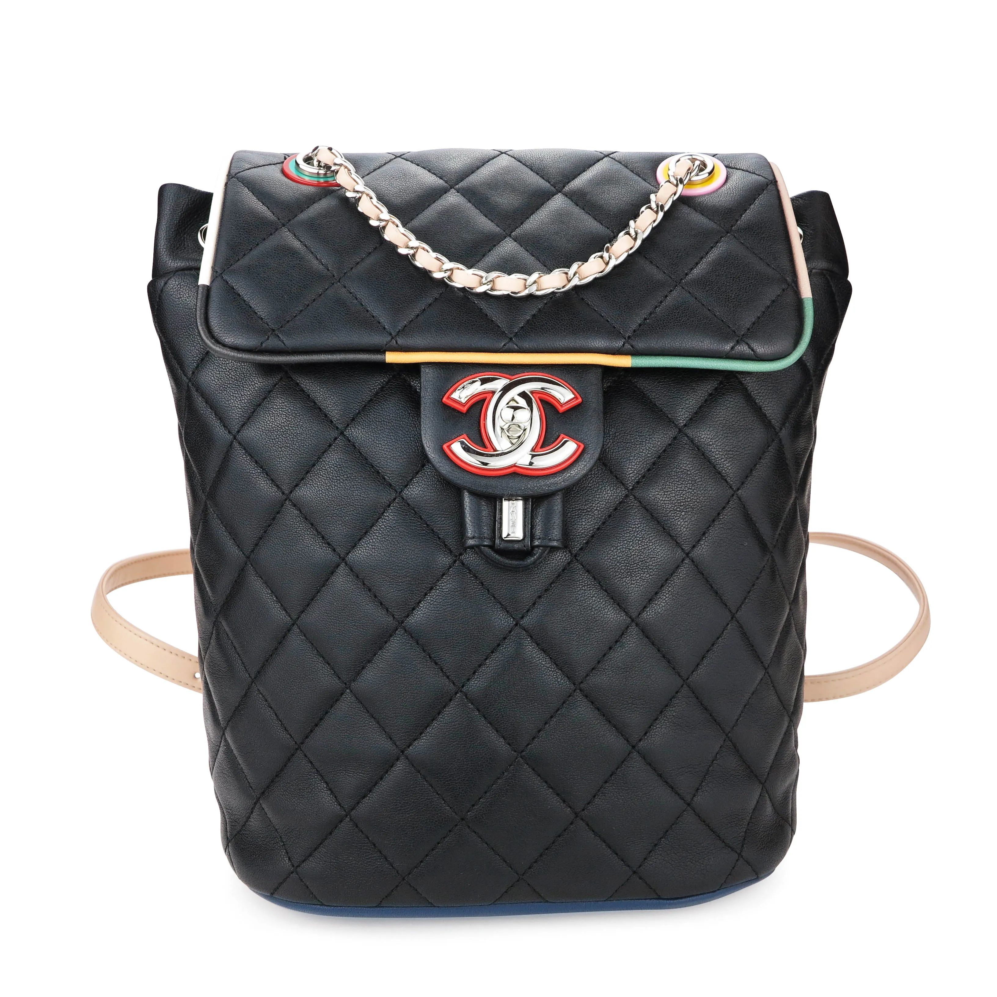 Small Cuba Urban Spirit Backpack in Black Lambskin