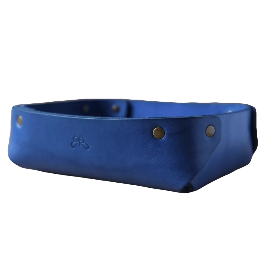 SMALL LEATHER VALET TRAY / BLUE