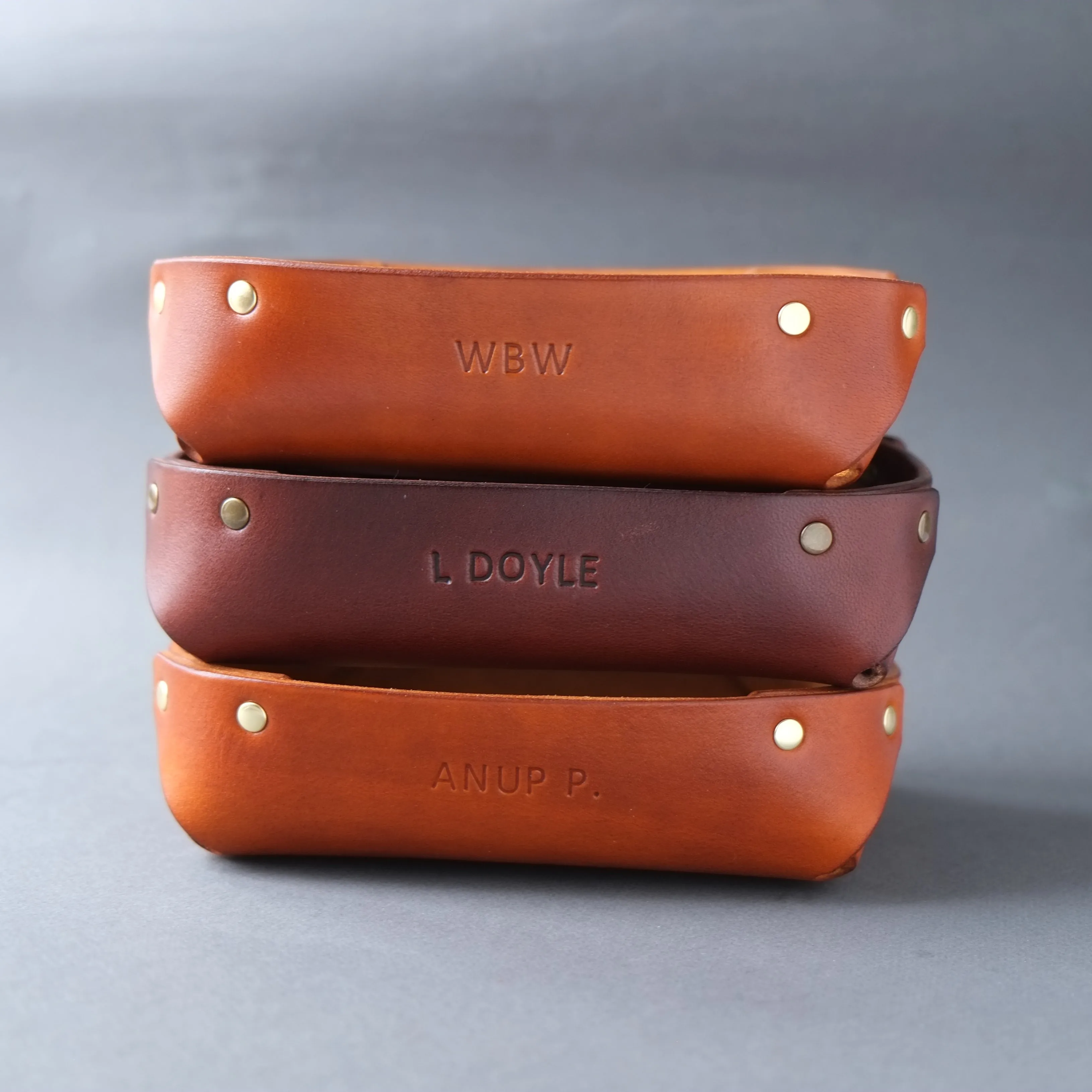 SMALL LEATHER VALET TRAY / BLUE