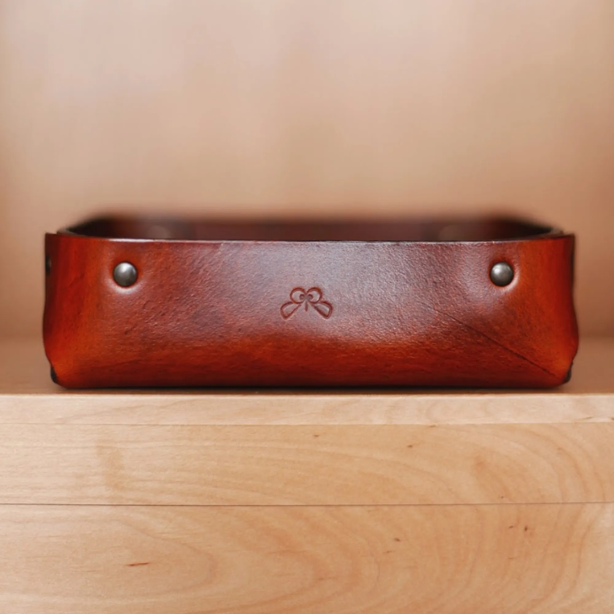 SMALL LEATHER VALET TRAY / BLUE