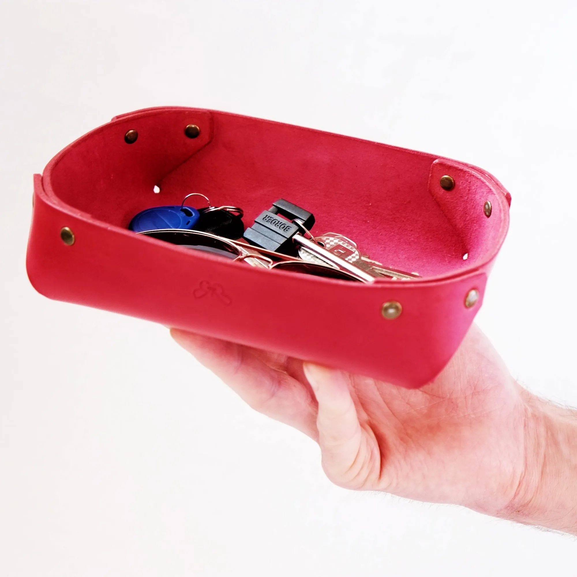 SMALL LEATHER VALET TRAY / BLUE