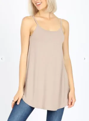 SOLID STRAIGHT UP CAMI MOCHA