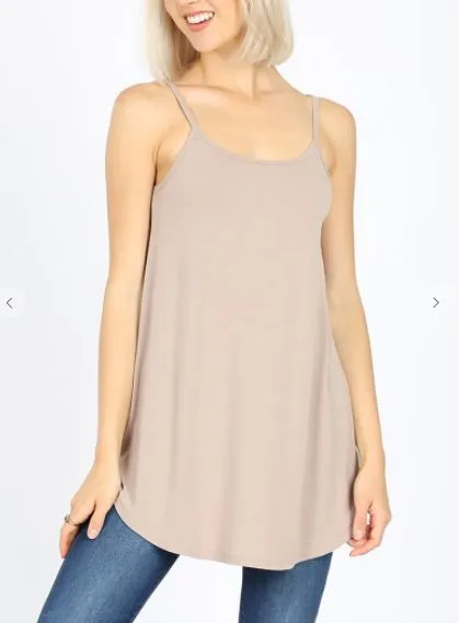 SOLID STRAIGHT UP CAMI MOCHA
