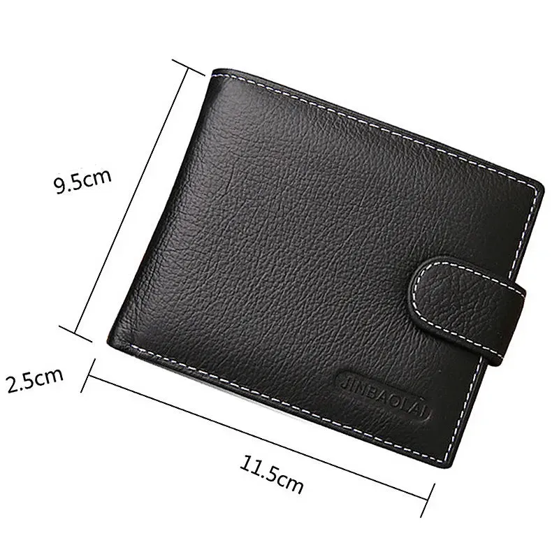Solid Style Cow Leather Men's Zipper Purse