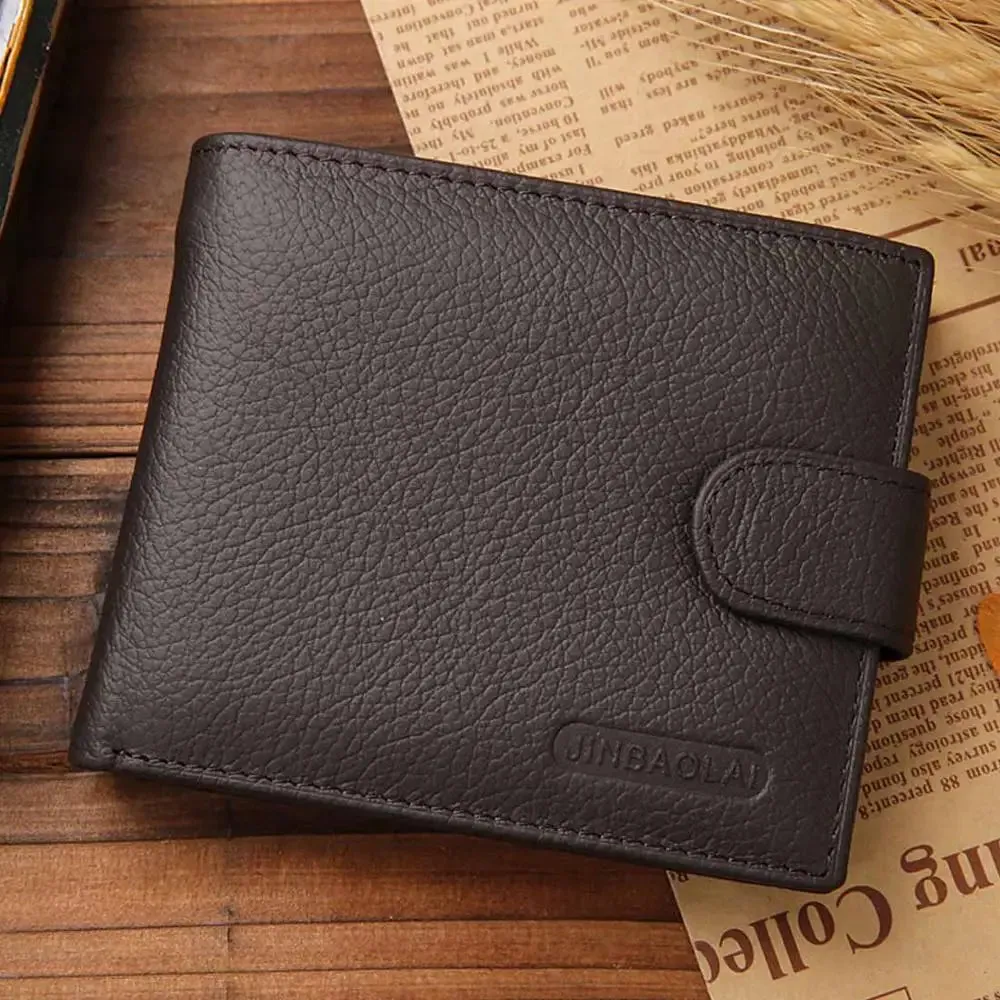 Solid Style Cow Leather Men's Zipper Purse