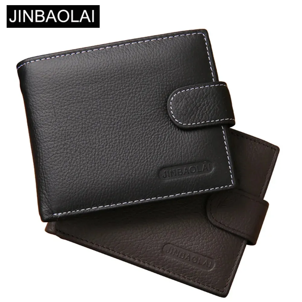 Solid Style Cow Leather Men's Zipper Purse