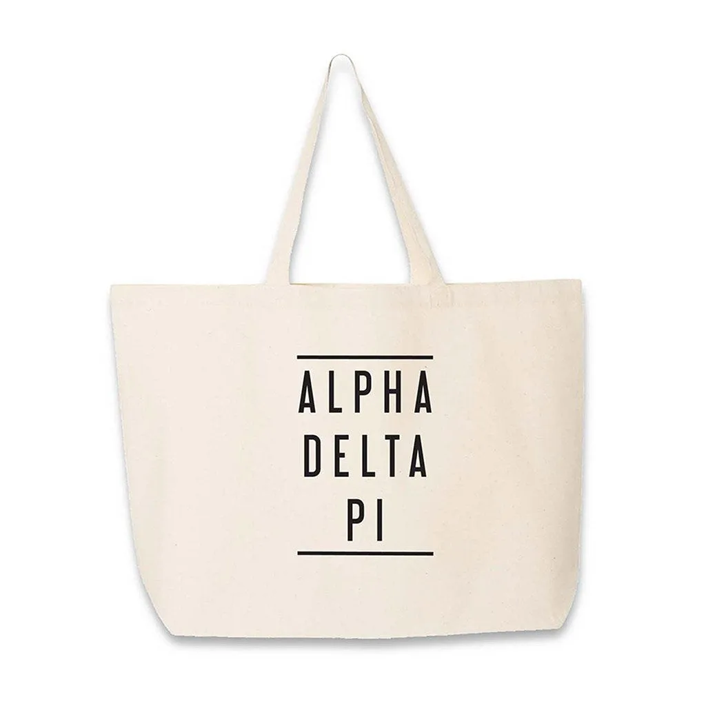 Sorority Name Printed on Cotton Canvas Tote Bag