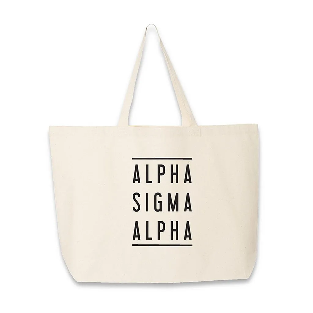 Sorority Name Printed on Cotton Canvas Tote Bag