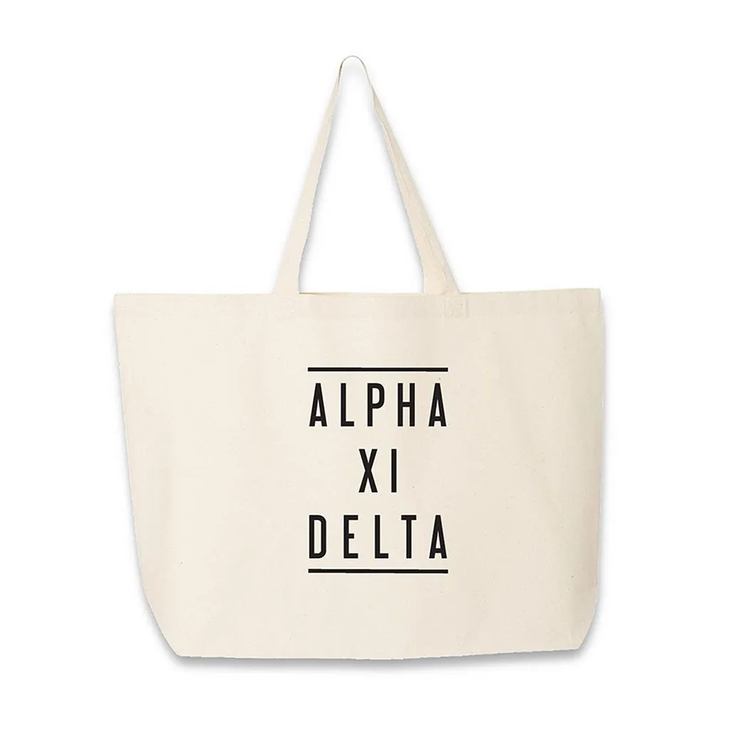 Sorority Name Printed on Cotton Canvas Tote Bag