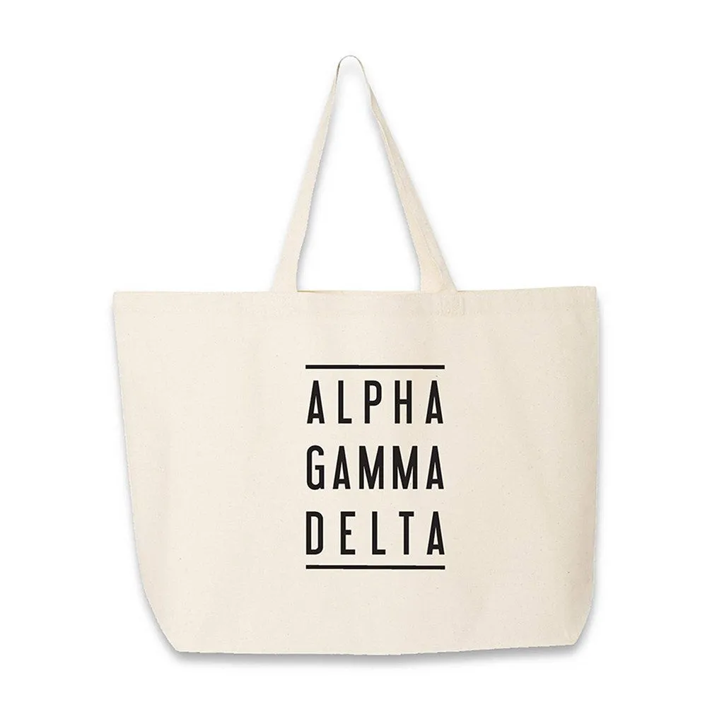 Sorority Name Printed on Cotton Canvas Tote Bag