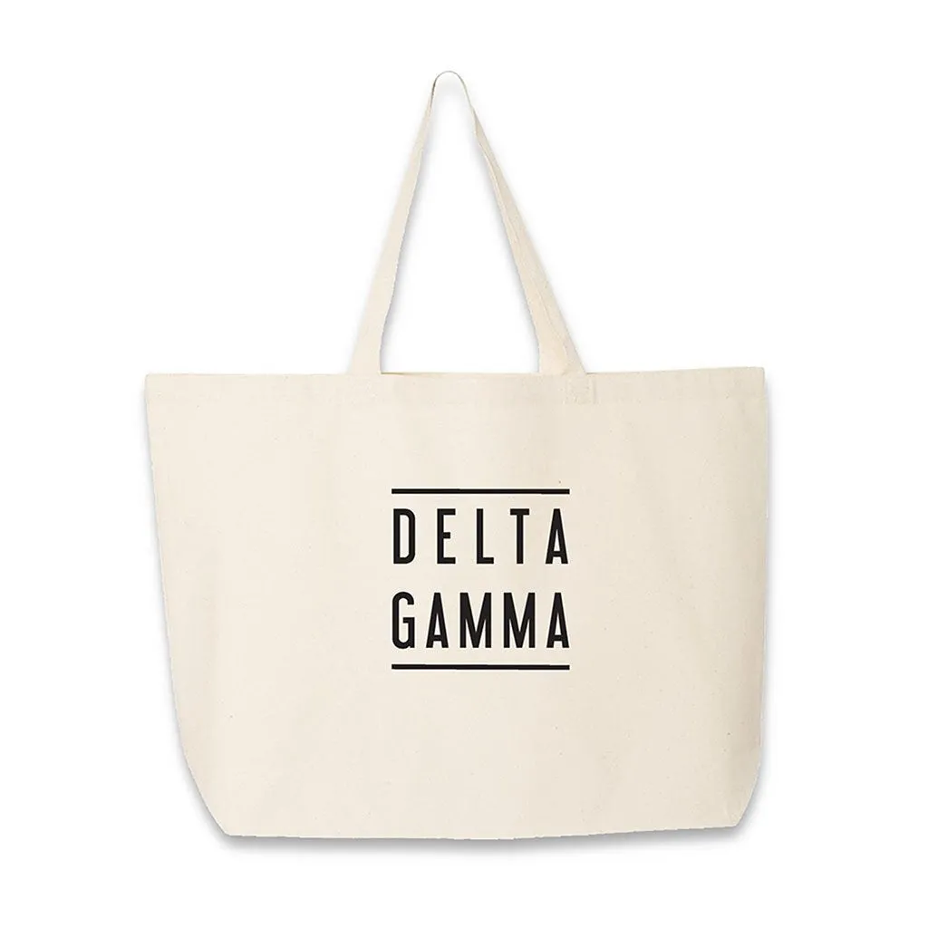 Sorority Name Printed on Cotton Canvas Tote Bag