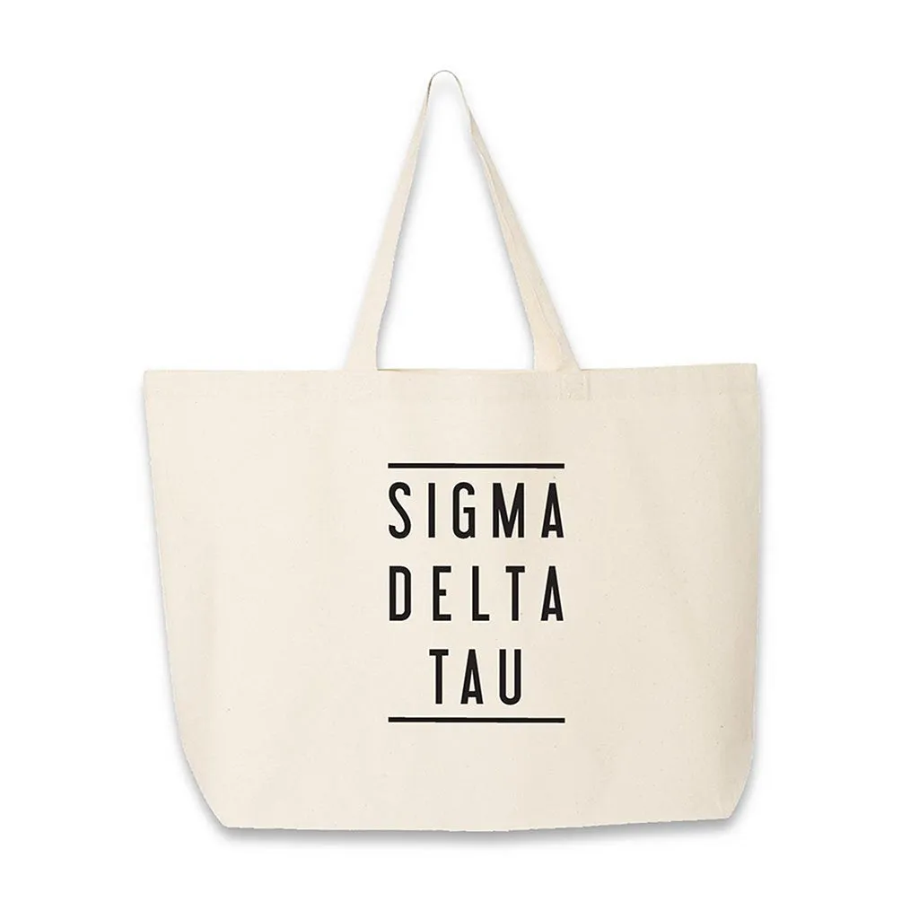 Sorority Name Printed on Cotton Canvas Tote Bag