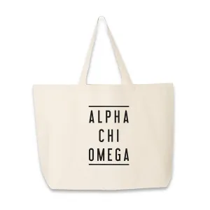 Sorority Name Printed on Cotton Canvas Tote Bag