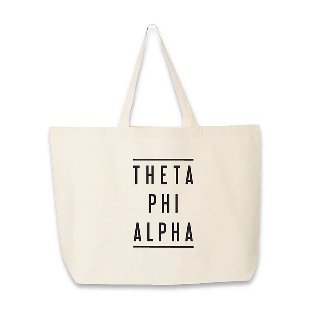 Sorority Name Printed on Cotton Canvas Tote Bag