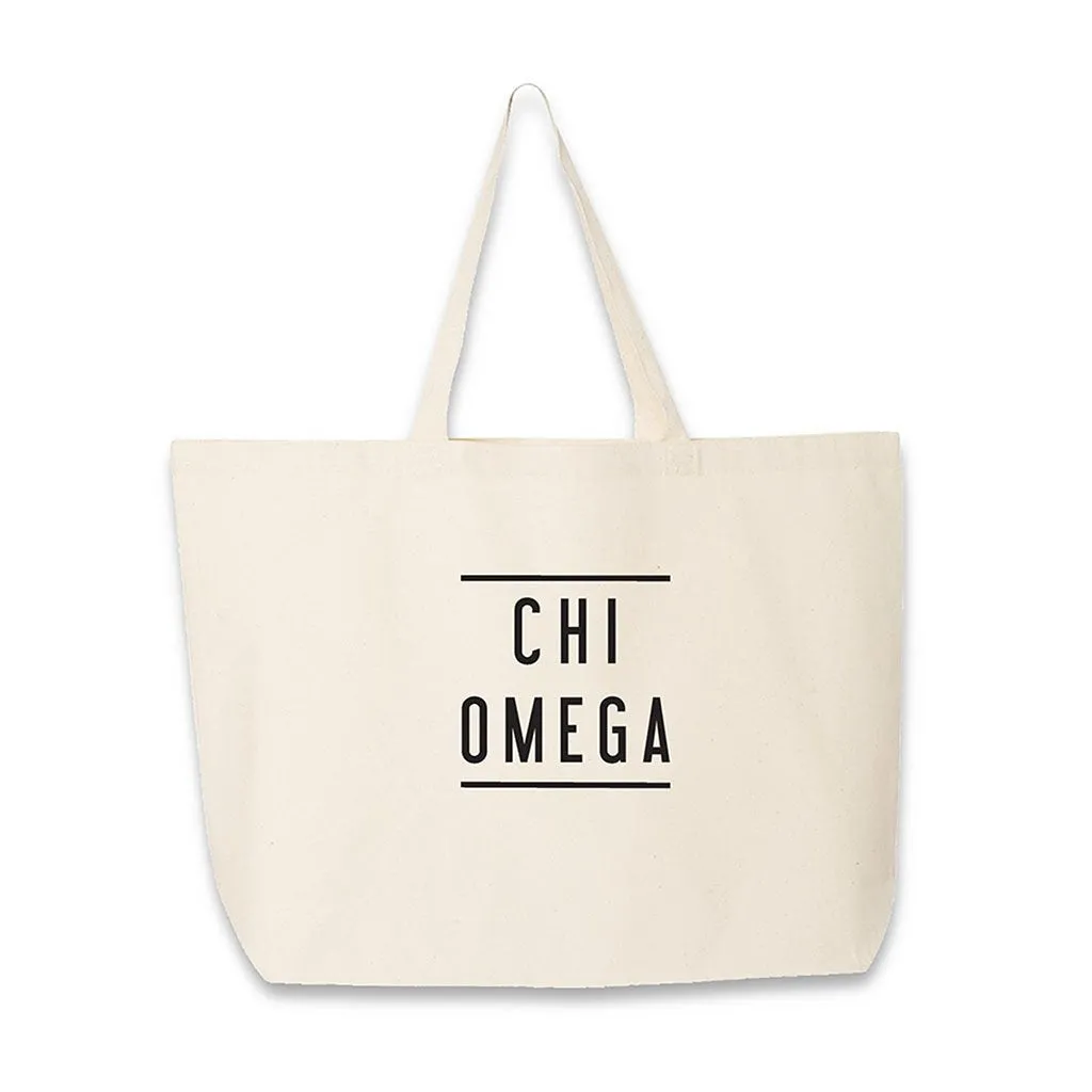 Sorority Name Printed on Cotton Canvas Tote Bag