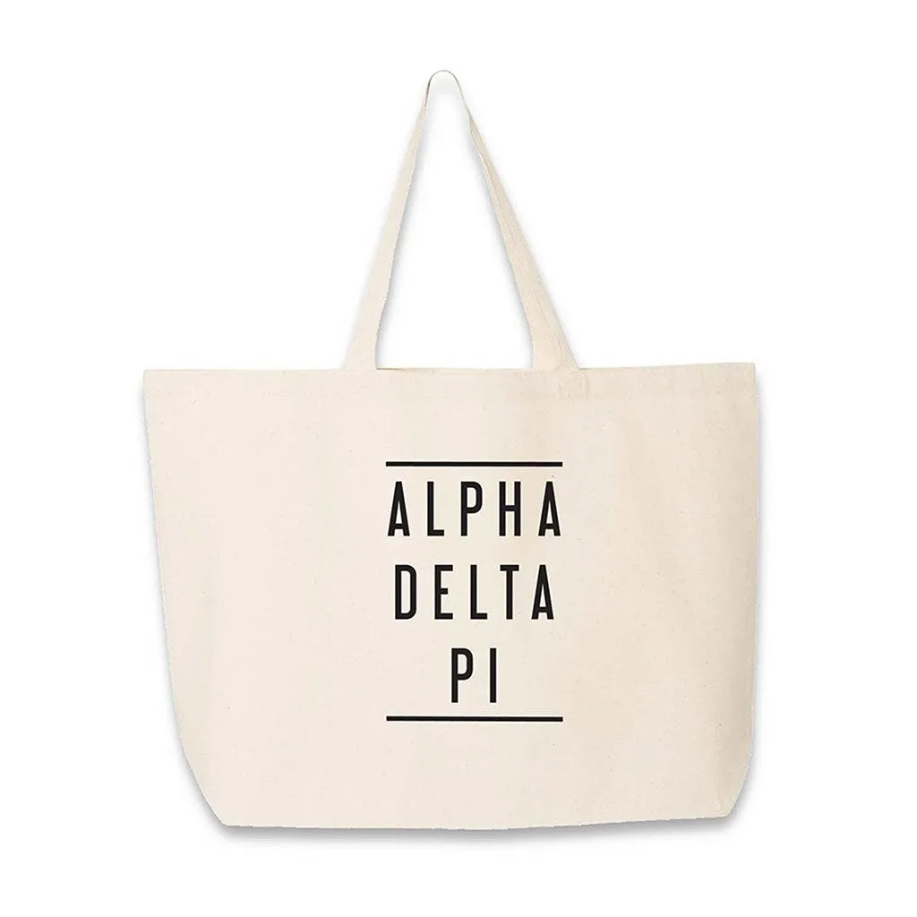 Sorority Name Printed on Cotton Canvas Tote Bag