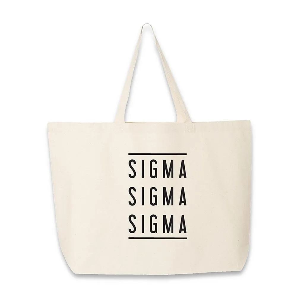 Sorority Name Printed on Cotton Canvas Tote Bag