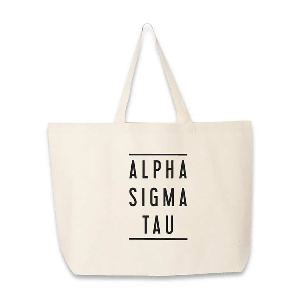 Sorority Name Printed on Cotton Canvas Tote Bag