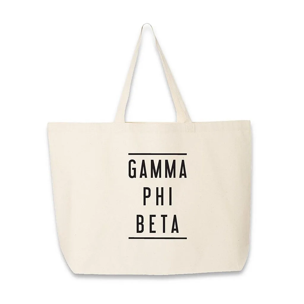 Sorority Name Printed on Cotton Canvas Tote Bag