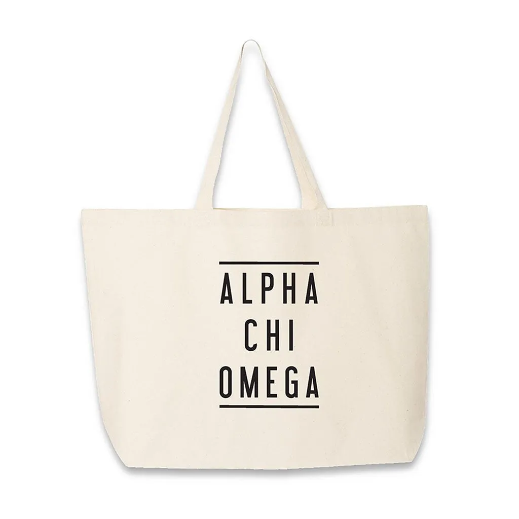 Sorority Name Printed on Cotton Canvas Tote Bag