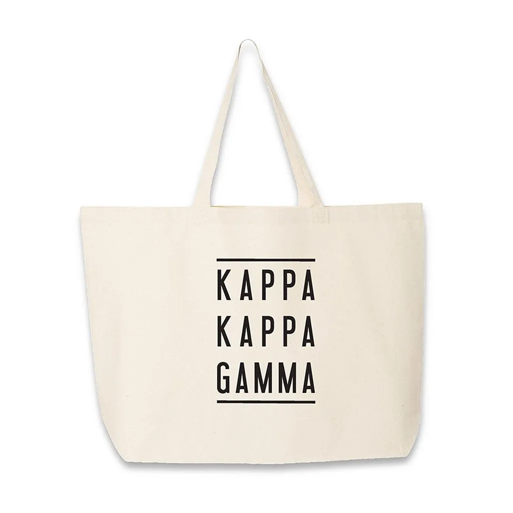 Sorority Name Printed on Cotton Canvas Tote Bag