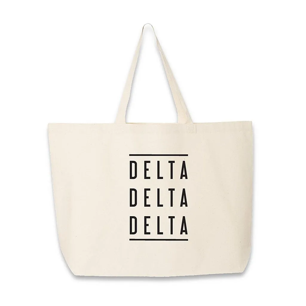 Sorority Name Printed on Cotton Canvas Tote Bag