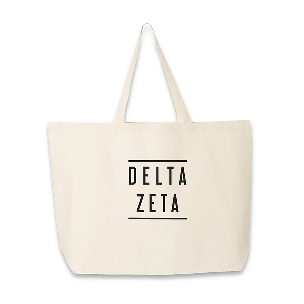 Sorority Name Printed on Cotton Canvas Tote Bag