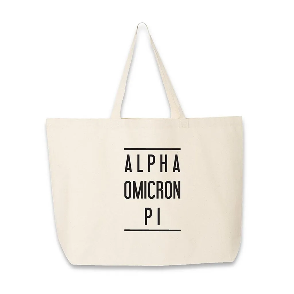 Sorority Name Printed on Cotton Canvas Tote Bag