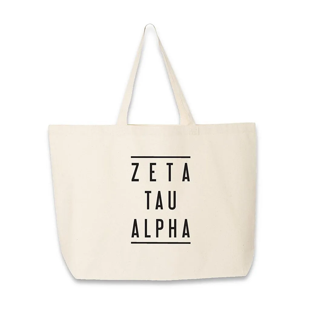 Sorority Name Printed on Cotton Canvas Tote Bag
