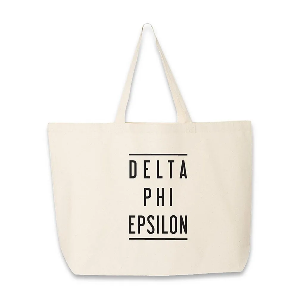 Sorority Name Printed on Cotton Canvas Tote Bag