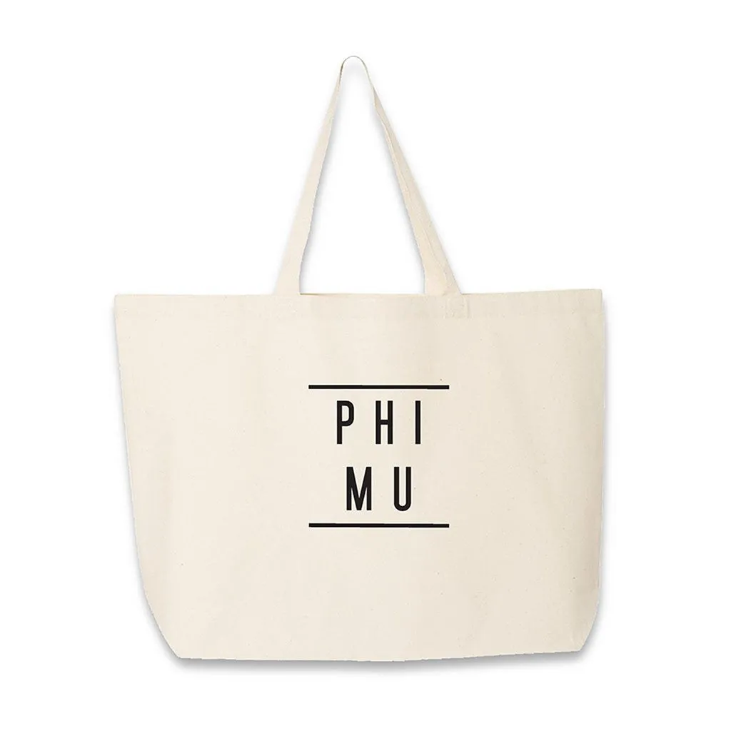 Sorority Name Printed on Cotton Canvas Tote Bag